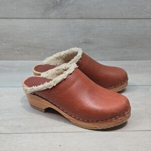 Maguba Women's Skovdo Clogs with Faux Fur Lining Mary Jane Mule Shoes Sz 36/6